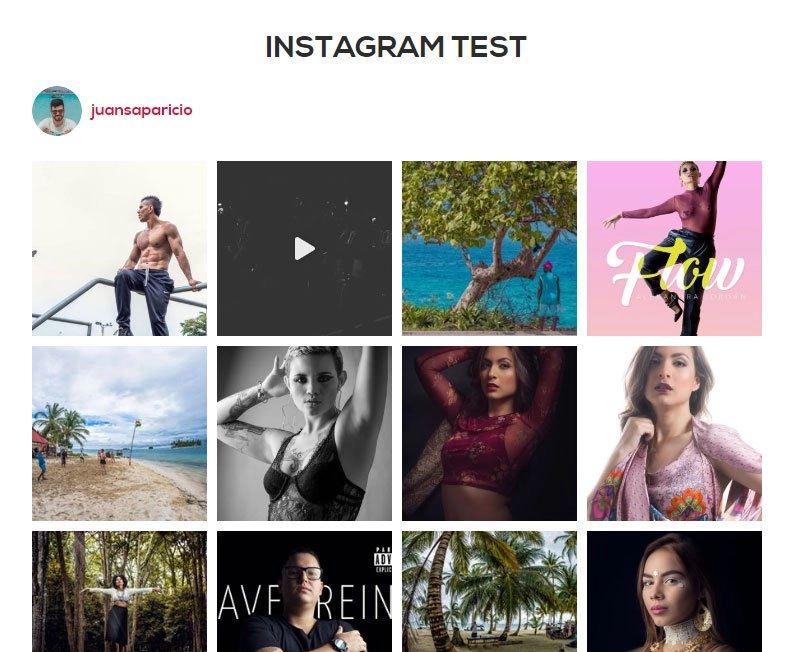 Galería de instagram insertada en wordpress