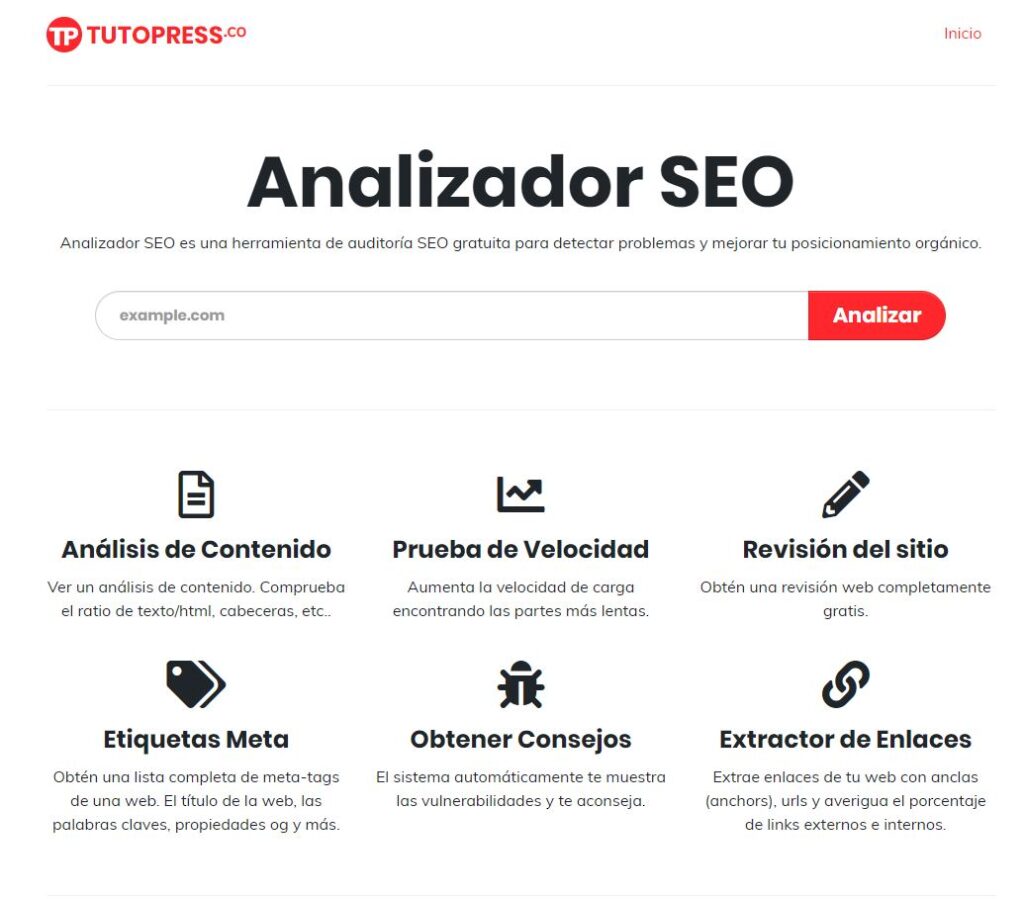 analizador seo de tutopress