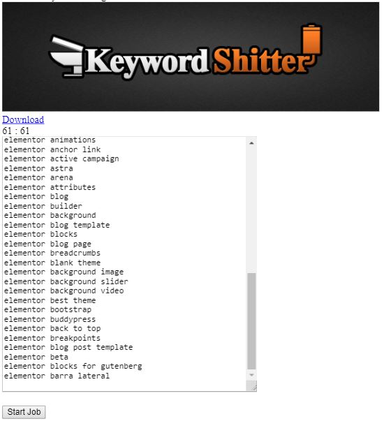 keyword shitter - keywords research