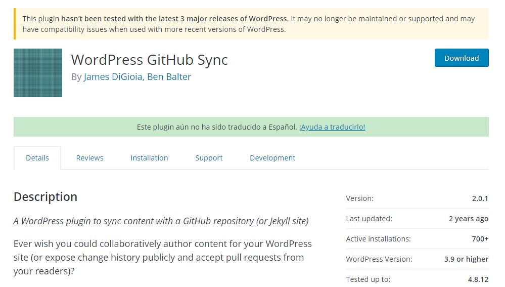 WordPress GitHub Sync