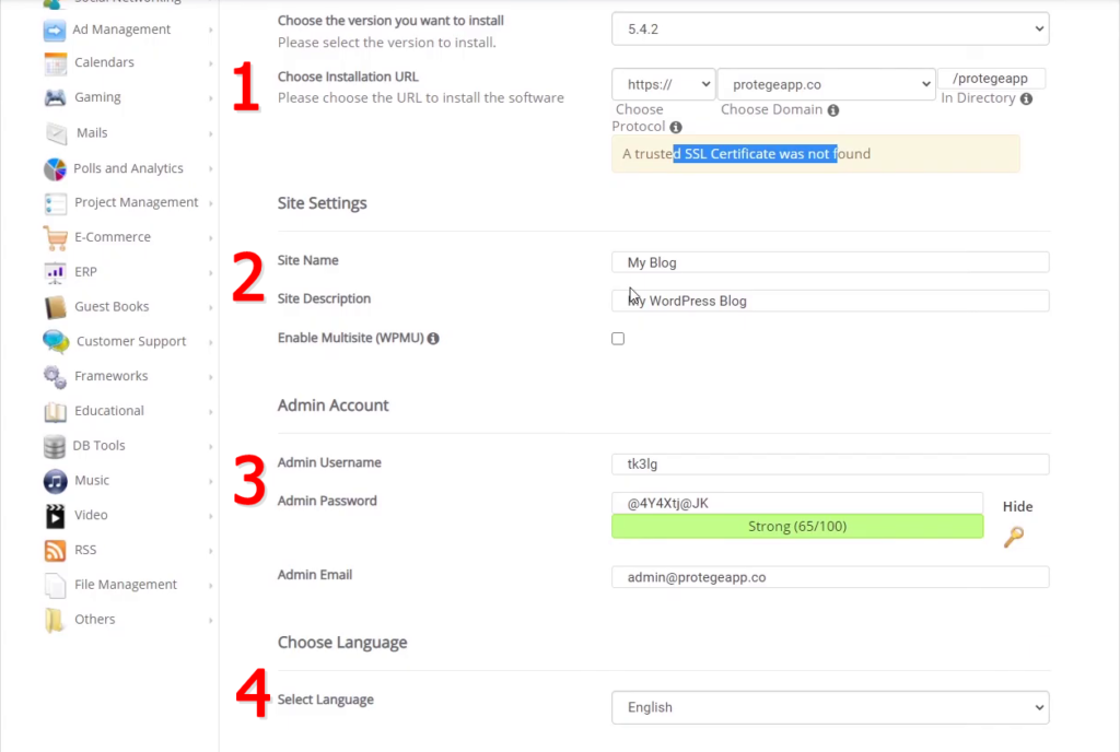 instalar wordpres en cpanel