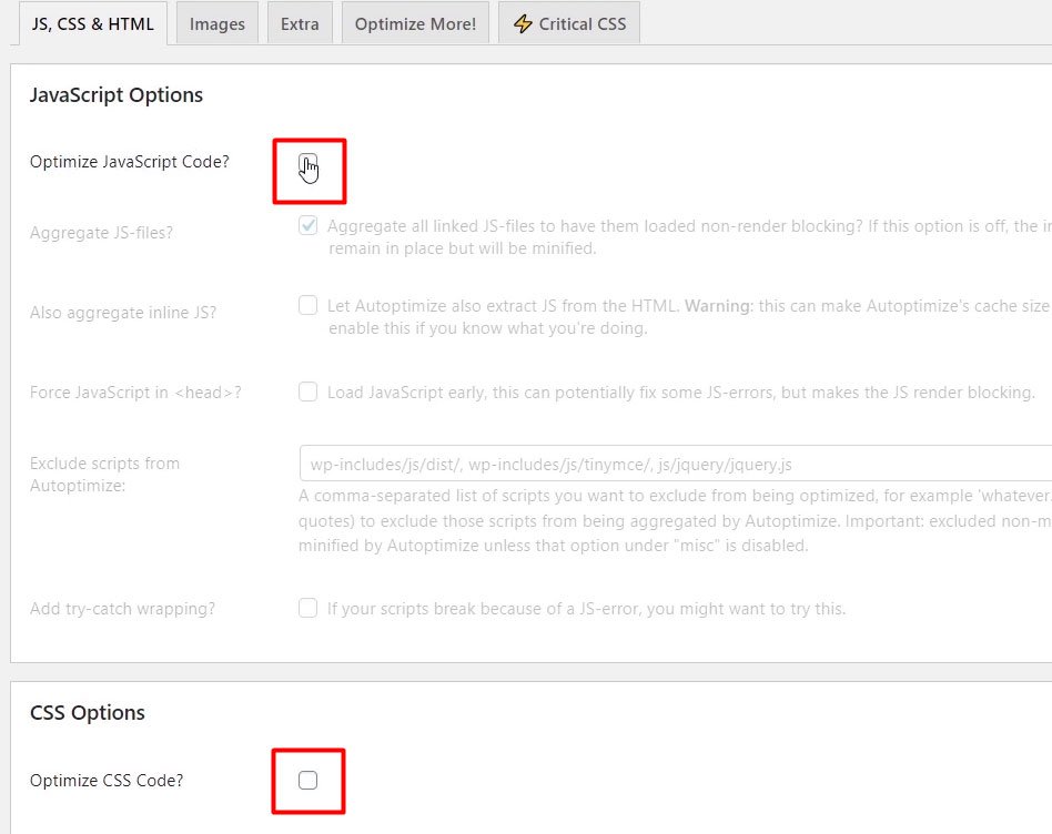 optimizar el codigo javascript para eliminar archivos que bloquean el renderizado