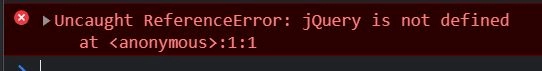 Query is not defined error de consola