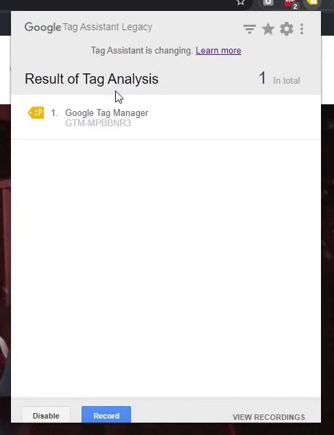 Google tag assistant extension para google chrome