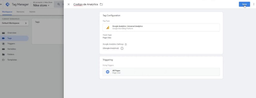 configurando un activador en google tag manager