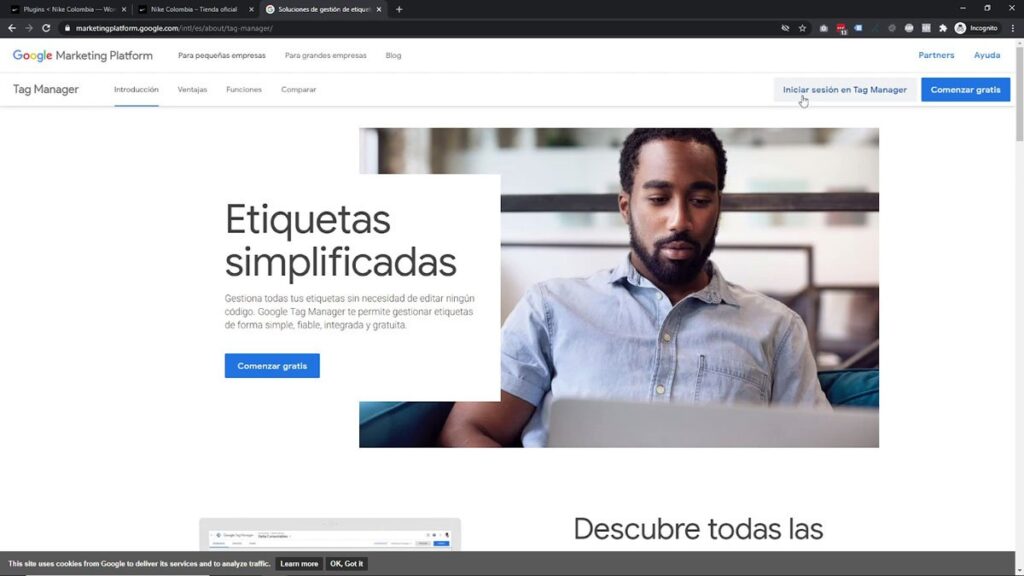 iniciar sesion en google tag manager