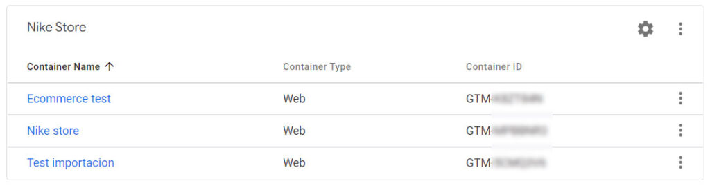contenedores de Google Tag Manager