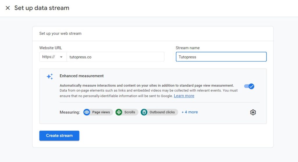 configuración de fuente de datos en GA4