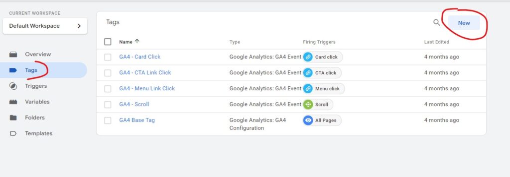 crear nueva etiqueta en google tag manager