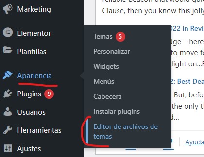 editor de temas de wordpress