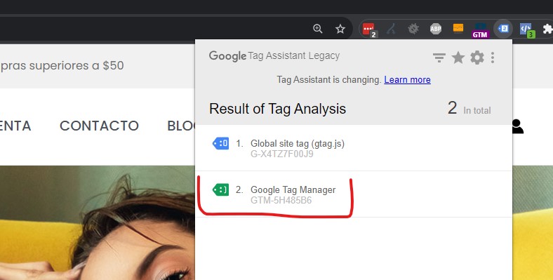 google tag manager instalado