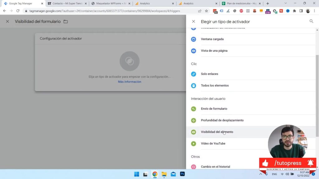 Creación del activador en Google Tag Manager