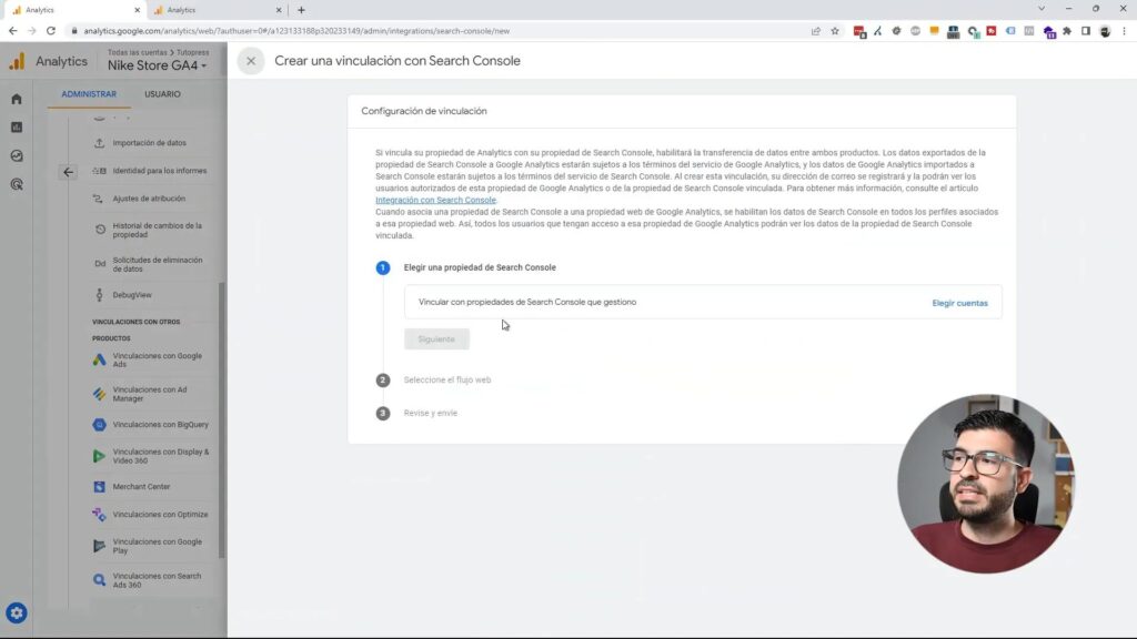 Seleccionar la propiedad de GA4