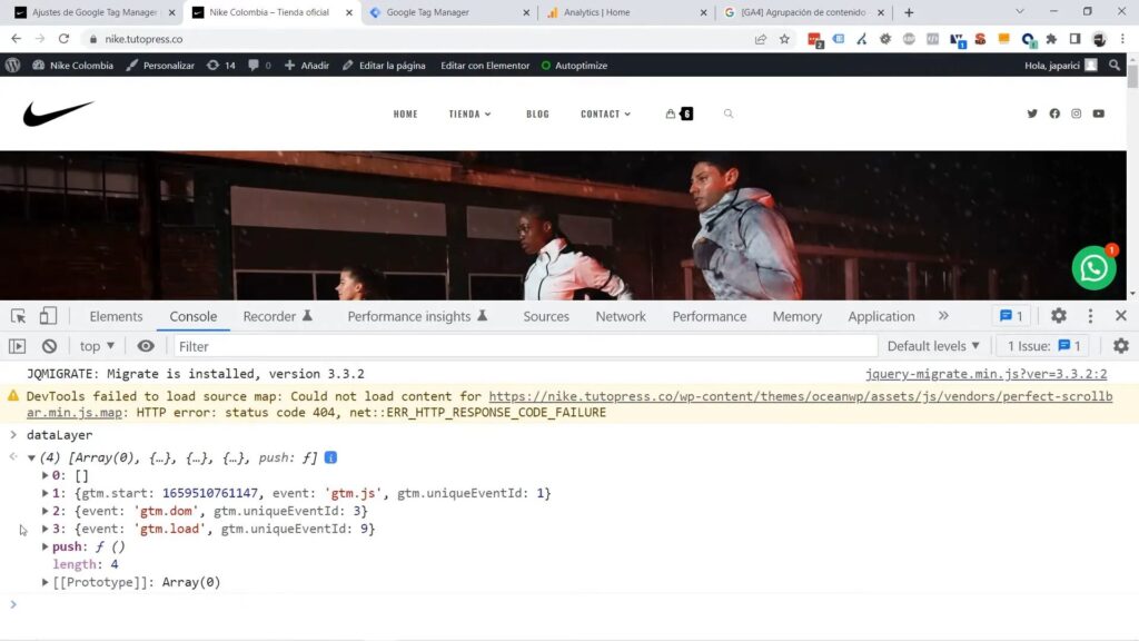 Accediendo al Data Layer desde la consola
