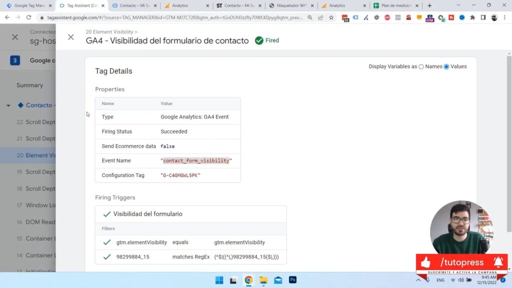 Publicación de cambios en Google Tag Manager