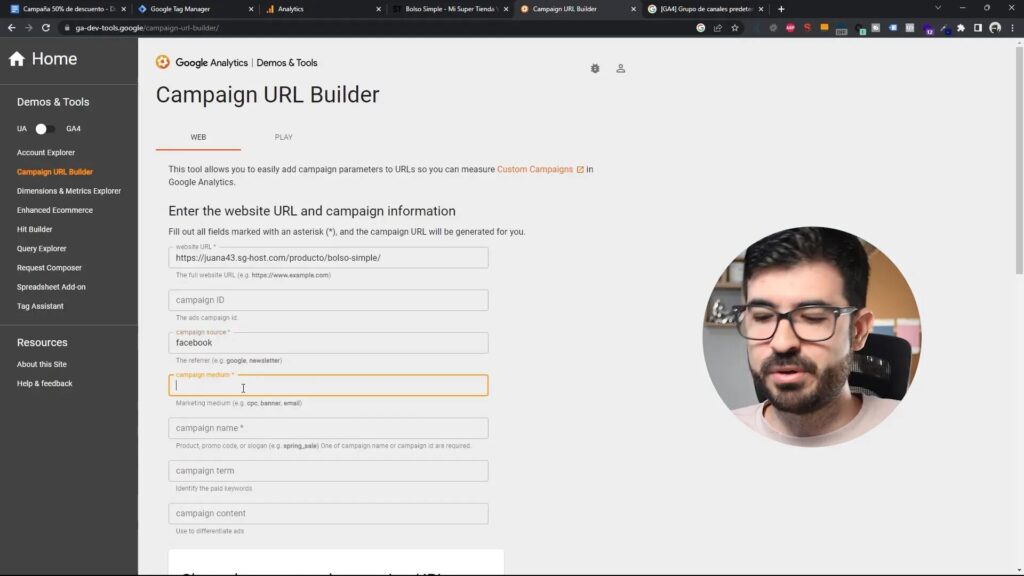 Ejemplo de URL UTM para Facebook Ads