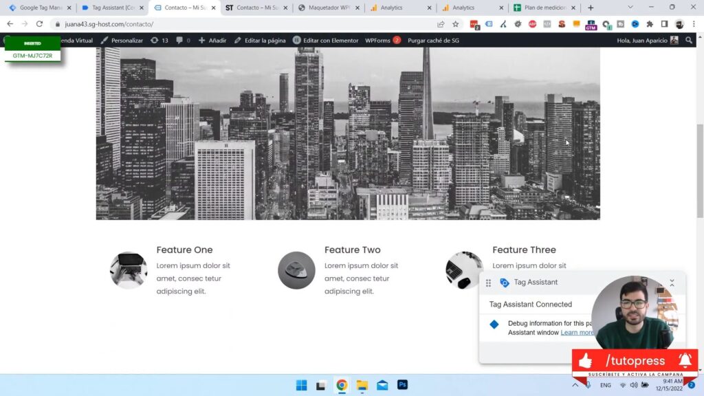 Configuración del activador con selector de CSS