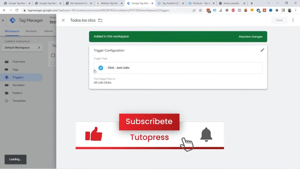 Creación de un Activador de Clic en GTM