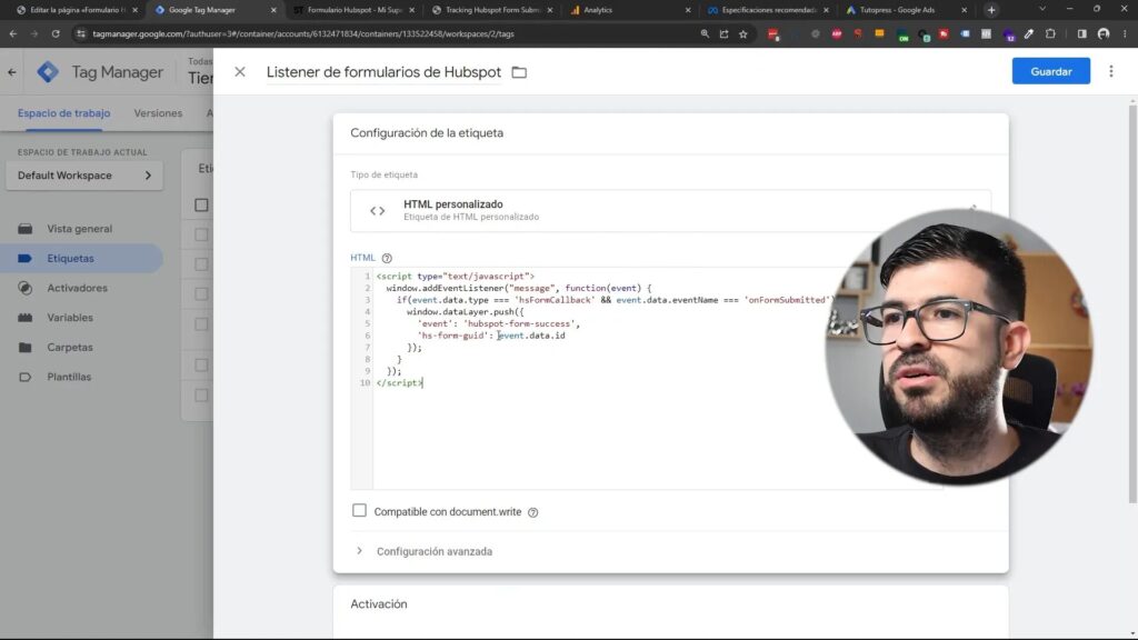 Código del listener personalizado