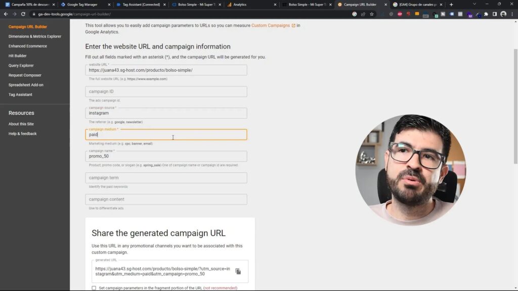 Verificación de parámetros UTM en Tag Manager