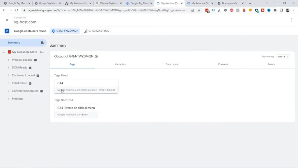 Prueba y Validación de la Configuración en GTM
