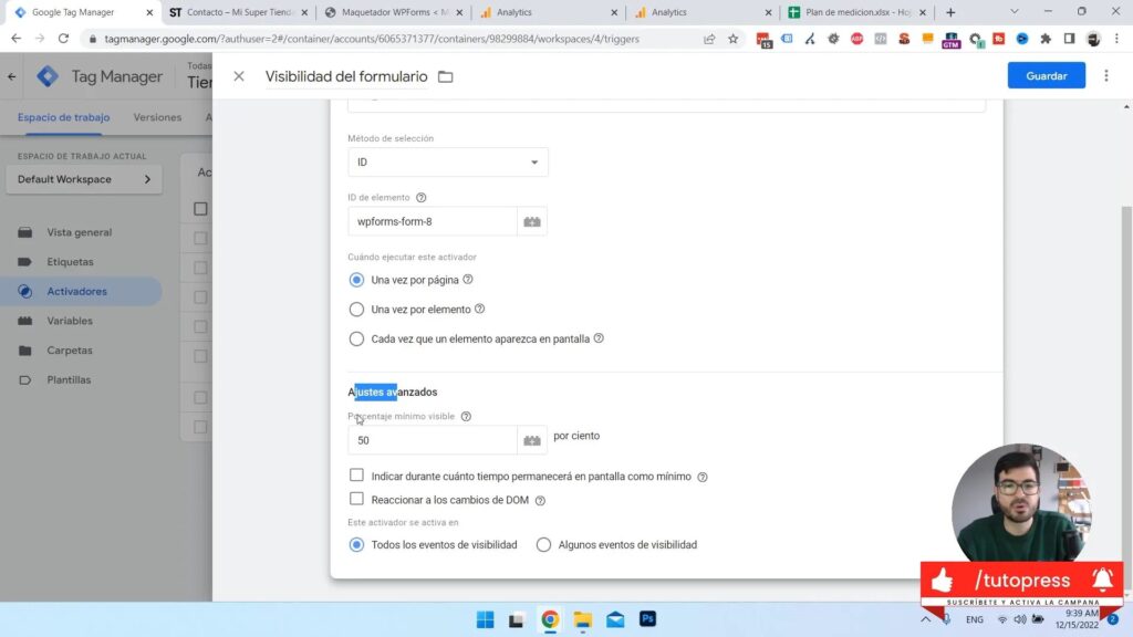Configuración del activador en Google Tag Manager