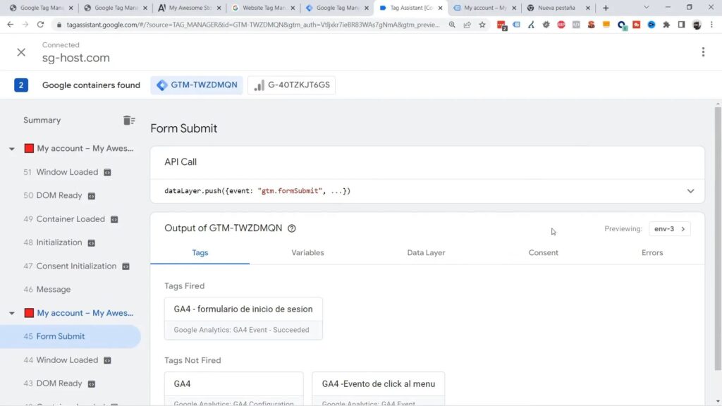 Ejemplo de Medición de Envios de Formulario