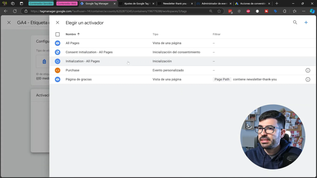 Creación de la etiqueta de conversión para Google Analytics 4