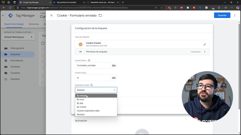 Configuración de la expiración de la cookie