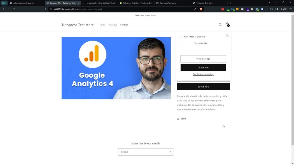 Probando el funcionamiento del Pixel y API