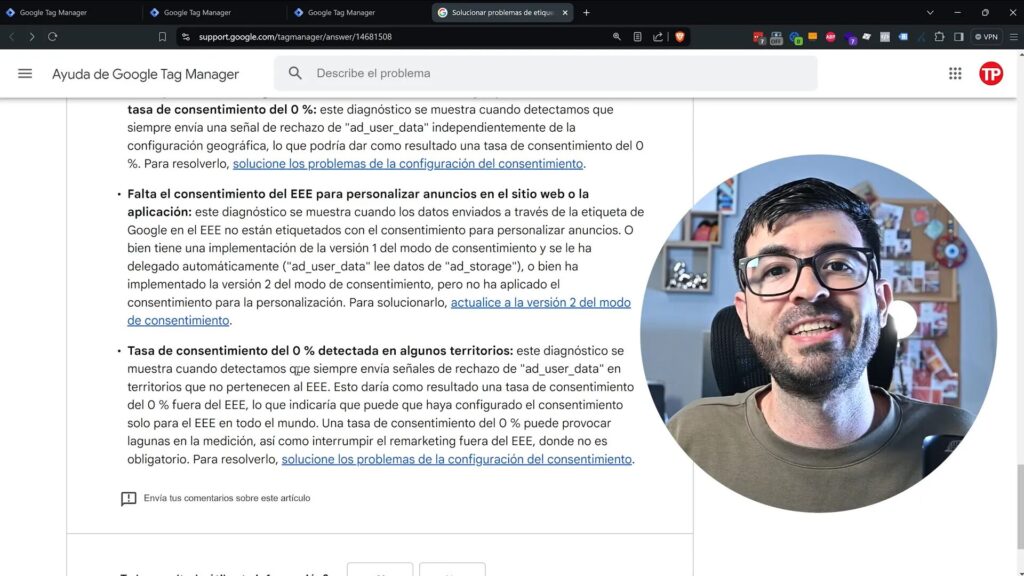 Contenido de la documentación de GTM