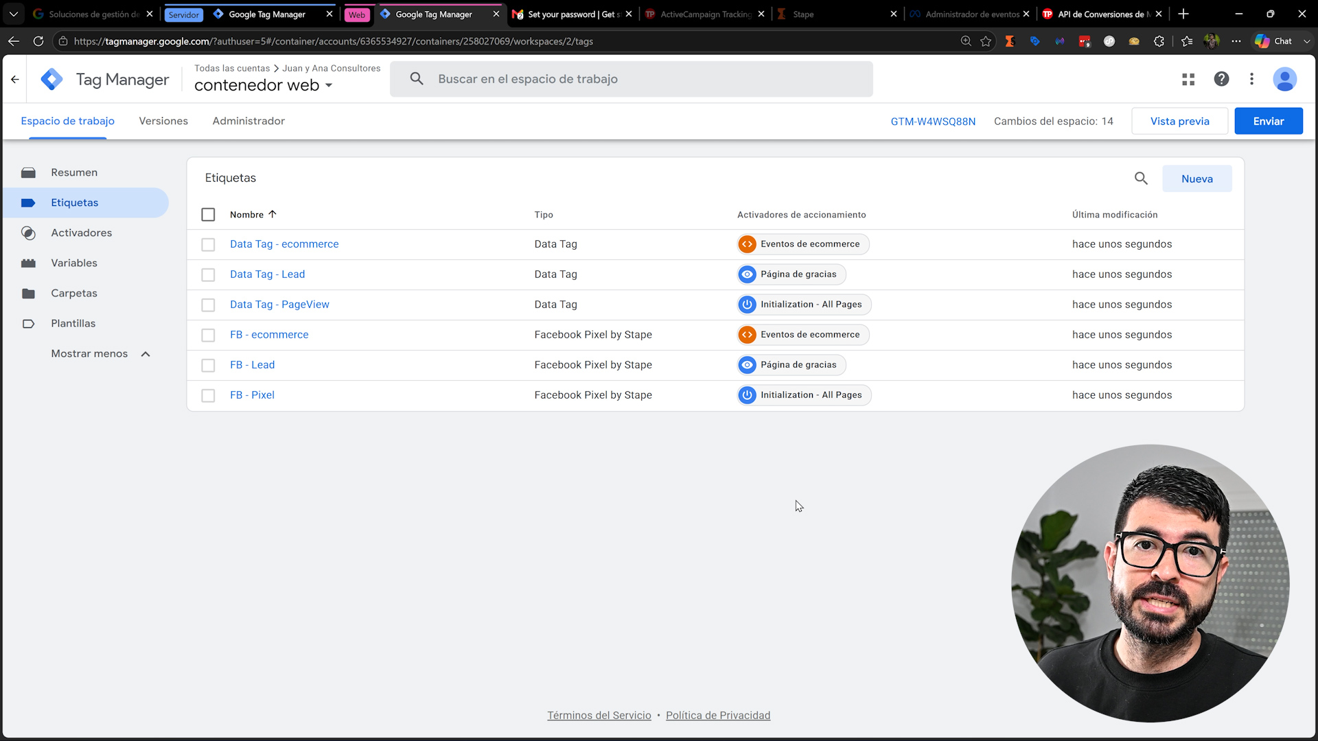 Etiqueta de la API de Conversiones de Facebook importada en Google Tag Manager